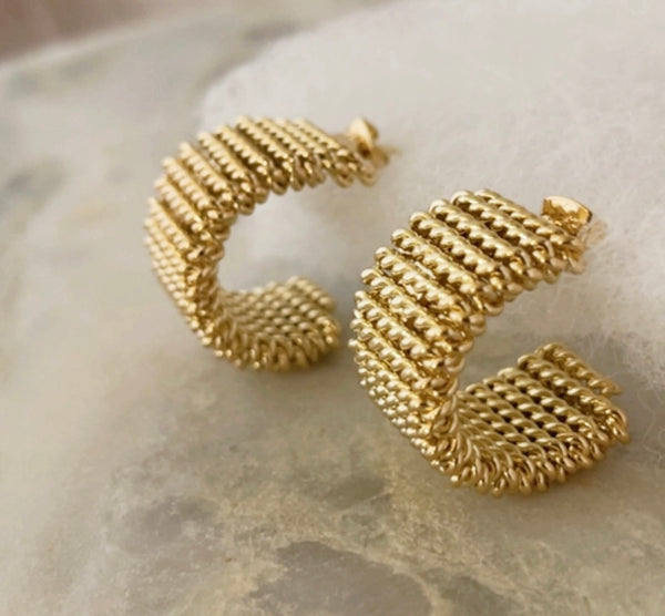 Trendy Minimalist Fashion 21K Gold Plated Earring Fashion for Women