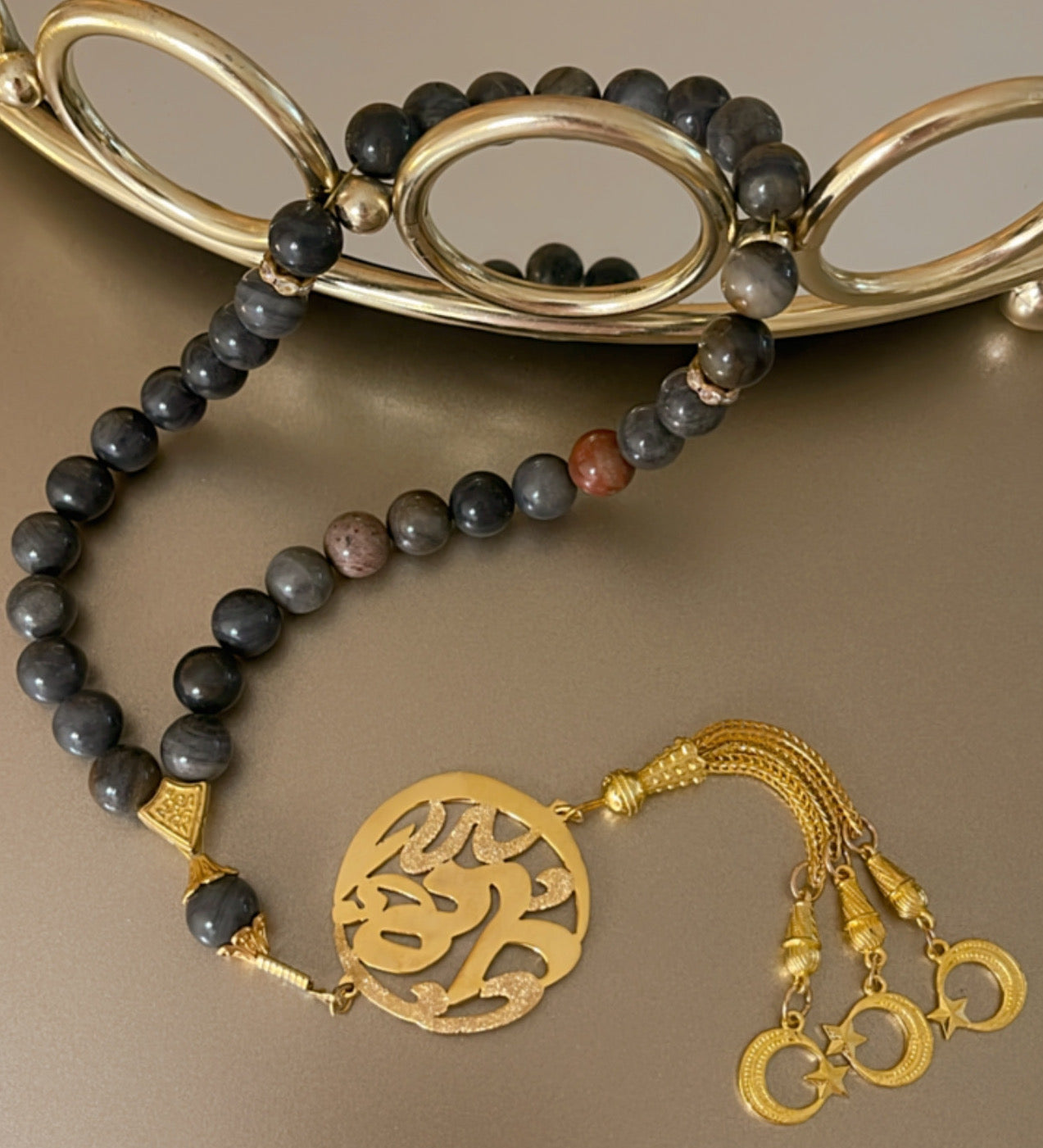 Customized Luxury 21K Gold Plated Single Name Rosary