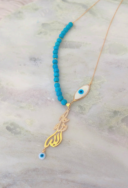 High Quality Gold Plated Mashallah Necklace