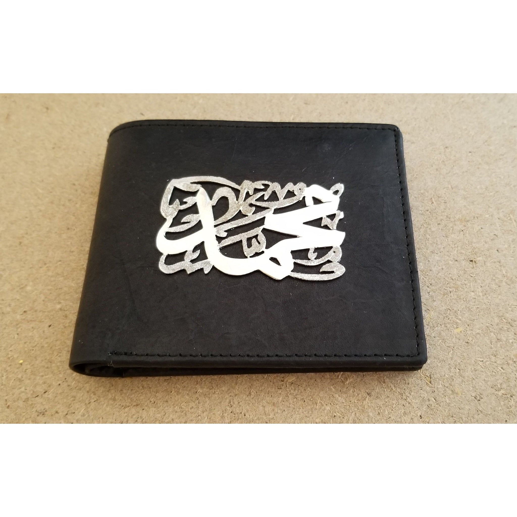 Gold Plated 21K Name on Leather Wallet