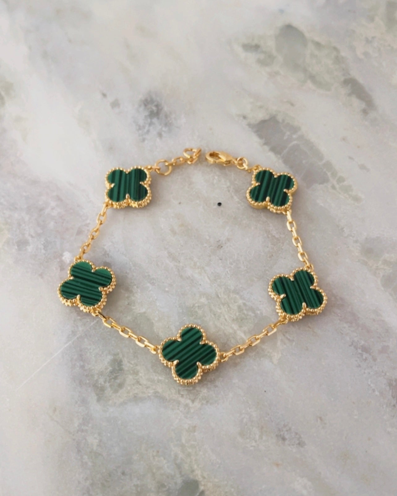 Luxury 18K Gold Plated Designer Bracelet in Green