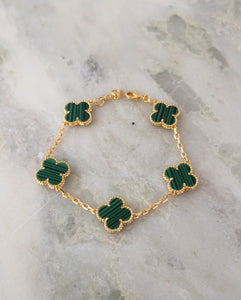 Luxury 18K Gold Plated Designer Bracelet in Green
