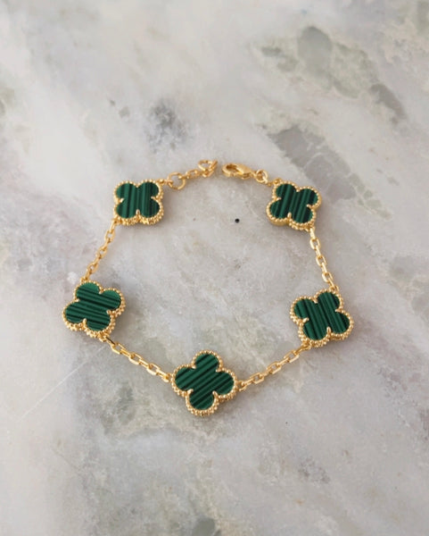 Luxury 18K Gold Plated Designer Bracelet in Green