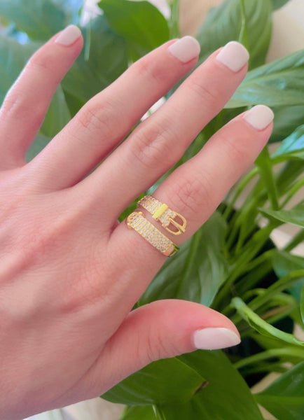 18K Gold Plated Belt Ring