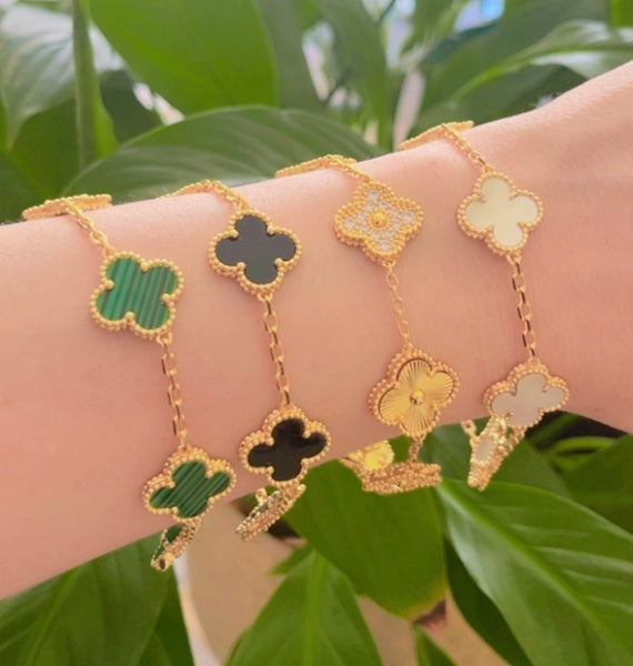 Luxury 18K Gold Plated Designer Bracelet in Black
