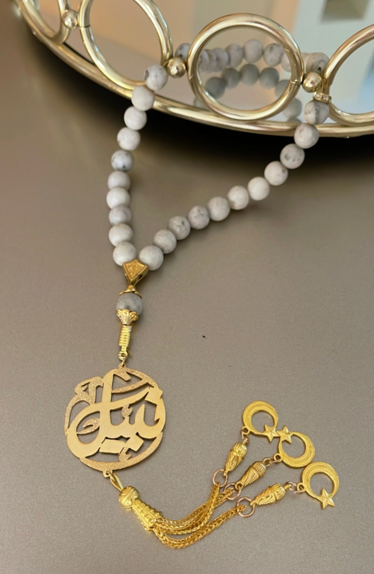 Customized 21K Gold Plated Single Name Rosary