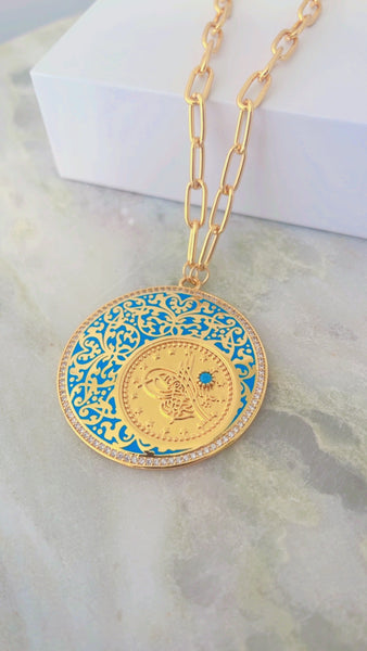 Luxury 18K Gold Islamic Pattern Plated Necklace
