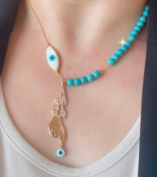 High Quality Gold Plated Mashallah Necklace