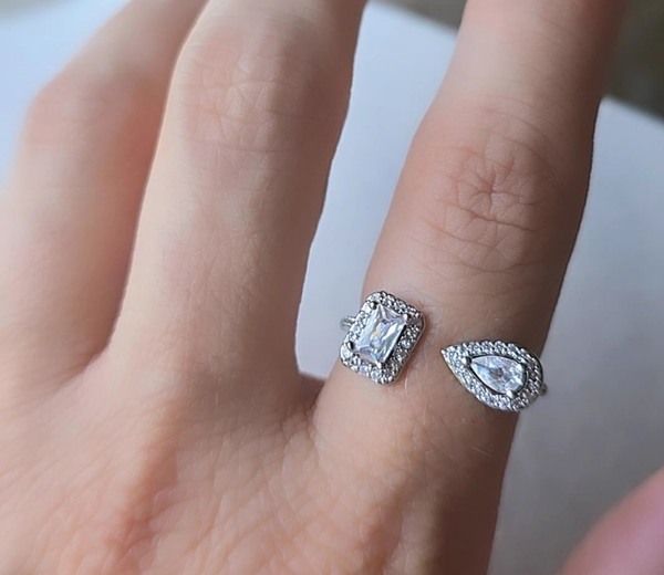 Luxury 18K Gold Plated Zircon  Ring in Gold & Silver
