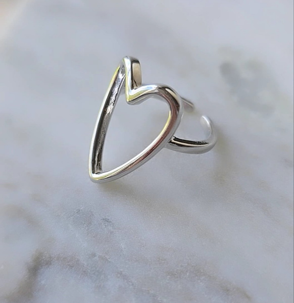 Luxury 18K Gold Plated Heart  Ring in Gold & Silver