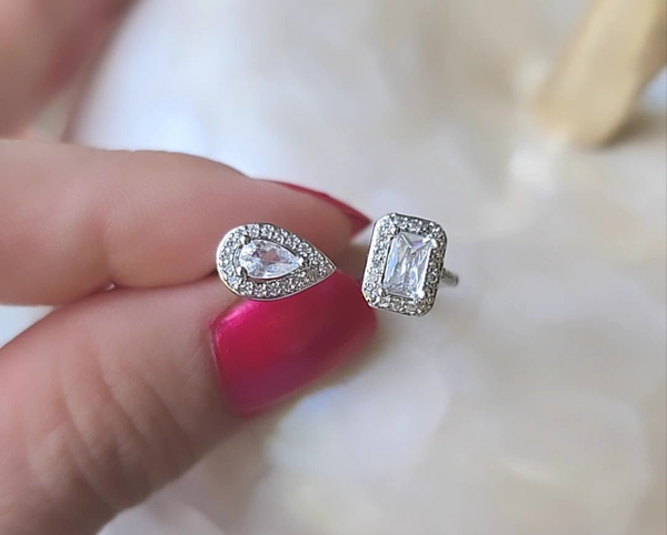 Luxury 18K Gold Plated Zircon  Ring in Gold & Silver