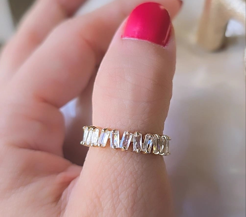 Luxury 18K Gold Plated Zircon  Ring in Gold.