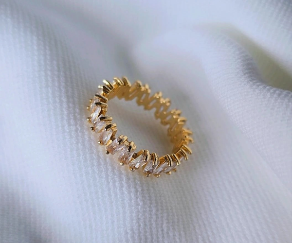 Luxury 18K Gold Plated Zircon  Ring in Gold.