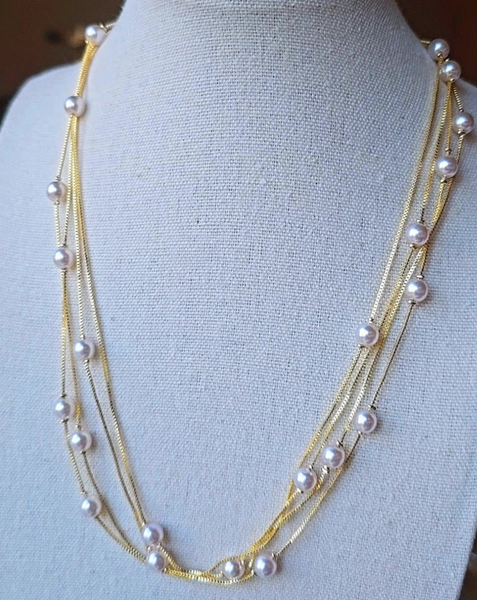 Luxury pearls 18k Gold Plated Necklace