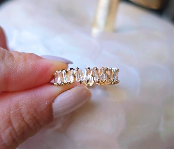 Luxury 18K Gold Plated Zircon  Ring in Gold.