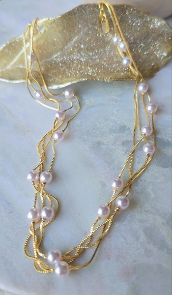 Luxury pearls 18k Gold Plated Necklace