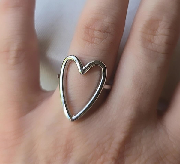 Luxury 18K Gold Plated Heart  Ring in Gold & Silver
