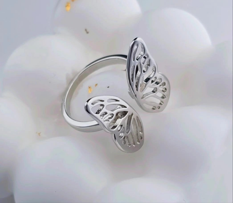 High Quality Exquisite Butterfly Design Stainless Steel Open Rings for Women