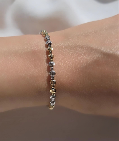 Trendy Fashionable Mini Bubble Beads Bracelet 18K Gold Plated Stainless Steel