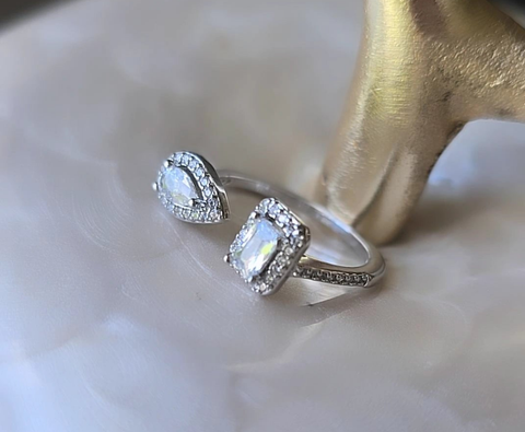 Luxury 18K Gold Plated Zircon  Ring in Gold & Silver