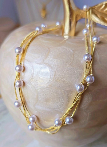 Luxury pearls 18k Gold Plated Necklace