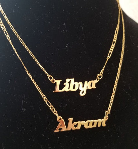 Customized Gold Plated 21K Double Name Necklace
