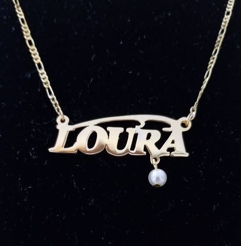 Customized Gold Plated 21K Single Name Necklace