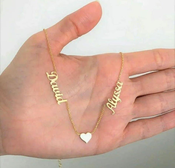 Customized Gold Plated 21K Double Name Necklace