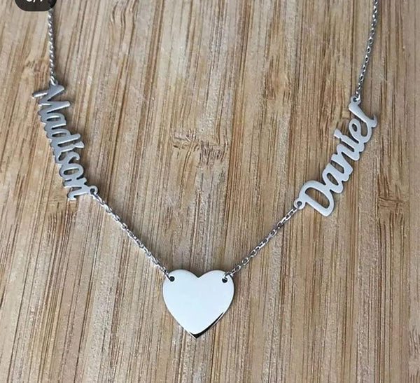 Customized Gold Plated 21K Double Name Necklace