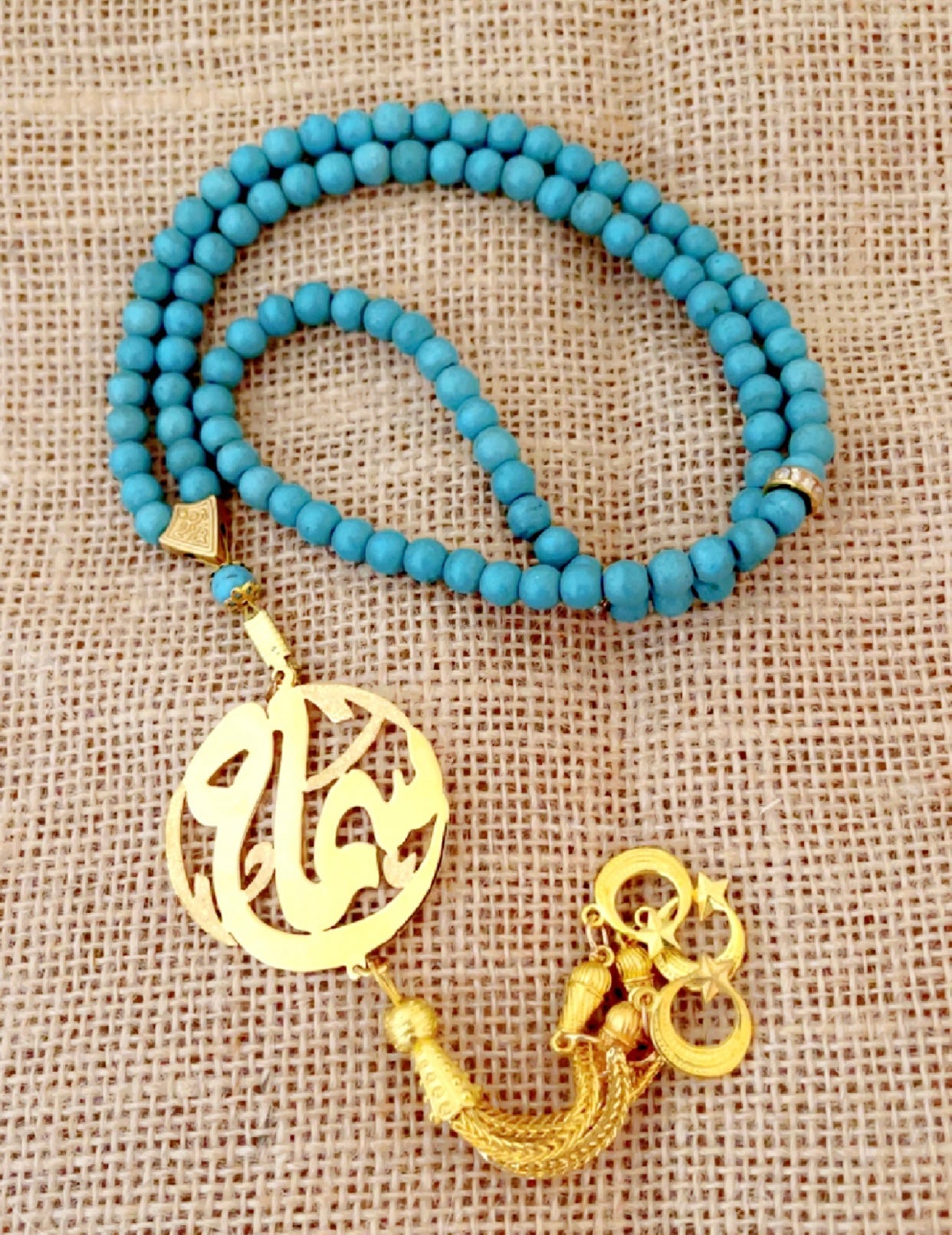 Customized 21K Gold Plated Single Name Rosary