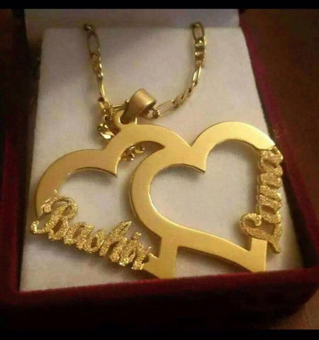 Customized Gold Plated 21K Double Name Necklace