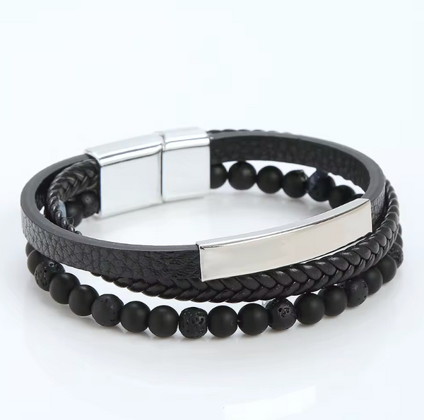 Leather and Beads Bracelet Set