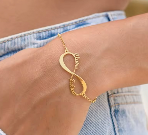 Customized 21K Gold Plated Infinity Bracelet