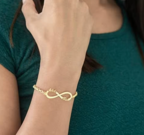 Customized 21K Gold Plated Infinity Bracelet