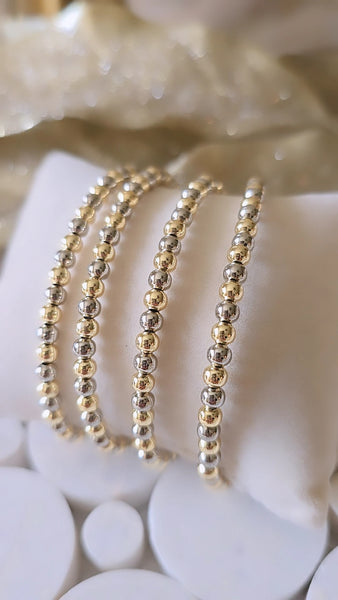 Trendy Fashionable Mini Bubble Beads Bracelet 18K Gold Plated Stainless Steel