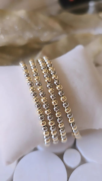 Trendy Fashionable Mini Bubble Beads Bracelet 18K Gold Plated Stainless Steel